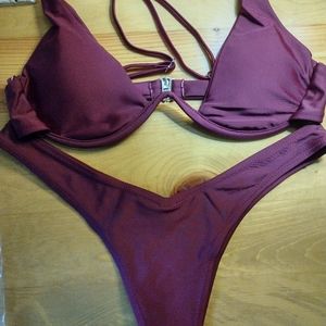 SheIn maroon bathing suit